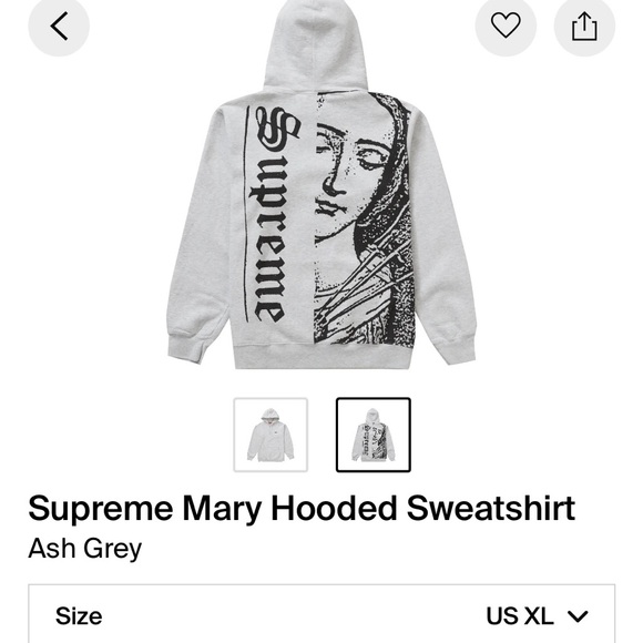 Supreme Other - Supreme Mary Hooded Sweatshirt
Ash Grey
